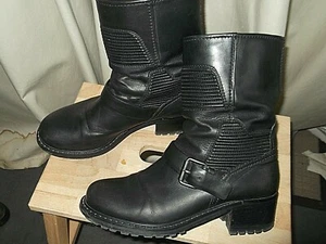 CAR SHOE Boots en cuir noir avec boucle Taille 38 - Imagen 1 de 9