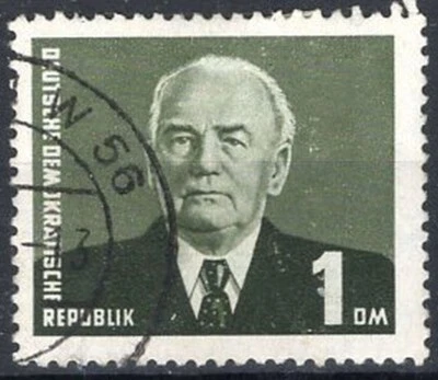 Germany DDR 1957 Pieck Black Grey Green Michel 622a Used CV €100 Lot 951 - Image 1 of 2