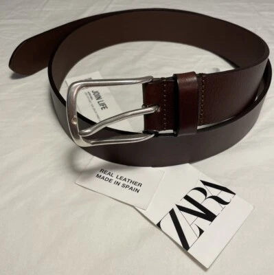 Zara 男式真皮腰带休闲正装牛仔裤美国尺寸 38 西班牙 — 第 1/4 张图片