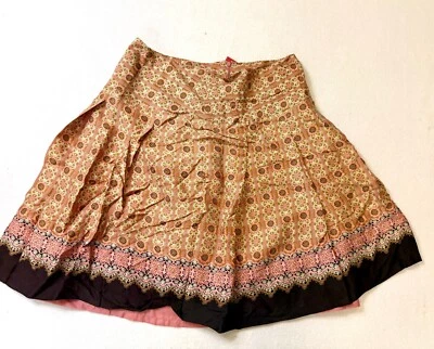 vtg anthropologie  tapemeasure pleated silk skirt geometric  Boho Festival 10 - Image 1 of 4