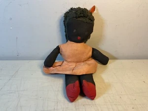 Black Folk Art Tykie Toy Cloth Rag Doll-Vintage 8” Tall 1930’s? - Picture 1 of 6