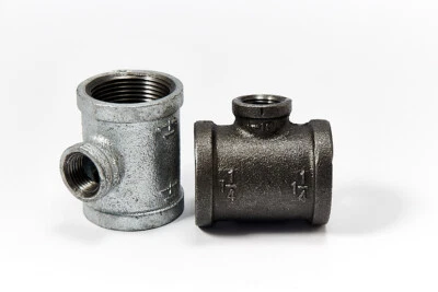 Malleable Iron Reducing Tee Pipe Fitting - Various Sizes - Image 1 of 4