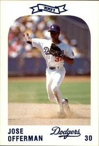 1991 Dodgers Police Baseball Card #30 Jose Offerman