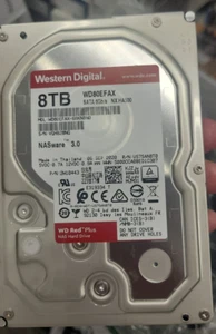 Western Digital 8TB WD Red Plus NAS Internal Hard Drive HDD (WD80EFAX) Used - Afbeelding 1 van 1