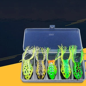 5pcs Soft Plastic Lures Fishing Frog Snakehead Perch Bass Bait Set Simulated New - Picture 1 of 11