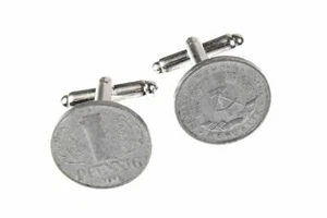 1 Pfennig DDR Cufflinks Miniblings Ostalgie Coins Money Groschen New - Picture 1 of 5