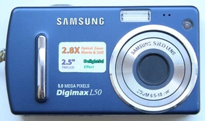Samsung Digimax L50 Compact Digital Camera 5 MP Blue - Picture 1 of 13
