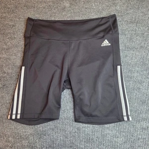 Adidas Primegreen AEROREADY Athletic Bike Shorts Women's XL Gray 3 Stripes - Picture 1 of 6