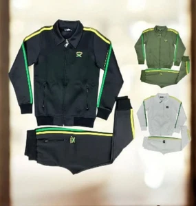 Conjunto de chándal Jamaica para hombre - Chaqueta y joggers premium de poliéster con cremallera ropa de calle  - Imagen 1 de 7