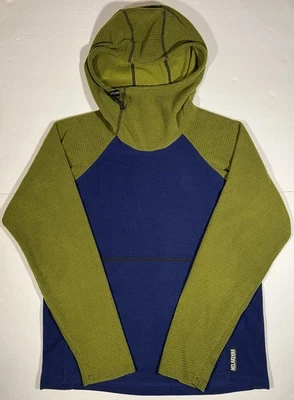 MELANZANA Micro Grid Hoodie Men’s Sz Medium Green Blue Outdoor Hiking Trail Ski - Image 1 of 4