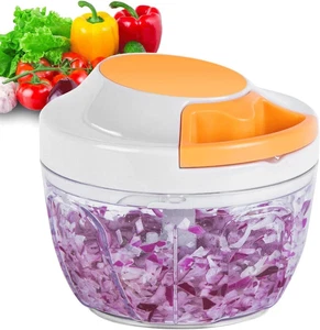 Procesador de alimentos manual picadora de verduras, picadora de ajo portátil de cuerda de tracción manual - Imagen 1 de 2
