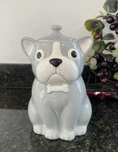 Tarro de galletas French Bull Dog Frenchie gris mercado mundial - Imagen 1 de 8
