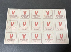 X15 Estampillas de Victoria Europeas del Tercer Reich Alemán Hoja Completa MNH Segunda Guerra Mundial Segunda Guerra Mundial - Imagen 1 de 2