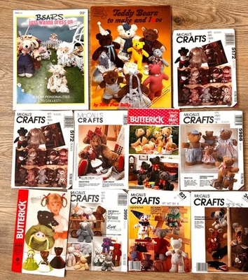 11 Patrones artesanales de peluche de colección para muñecas de oso de peluche Butterick McCall's Foto 1 de 4