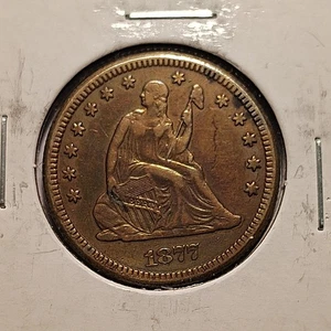 1877-CC ~ Seated Liberty 25c ~ EF DETAIL Nice toning - Picture 1 of 2