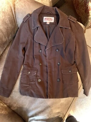 Mossimo Supply Co. Chaqueta Algodón Doble Pecho Marrón Mujer’s Talla Med. Foto 1 de 4