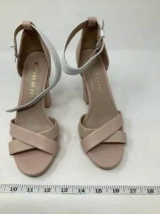 Heels Shoes of Prey Pink Strap Strappy Thick Heels Casual Size 5.5 Pre-owned - Picture 1 of 9