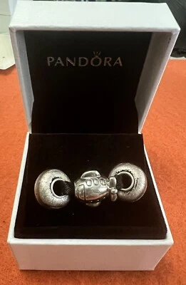 Pandora Airplane #790561 RETIRADO con 2 cuentas de murano remolino de bronce Foto 1 de 4