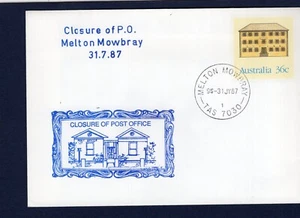 Tasmania MELTON MOWBRAY día de cierre 1987 cubierta - Imagen 1 de 1