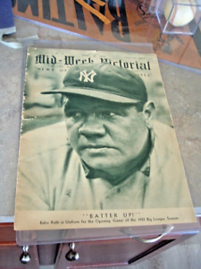 1933 Mid Week Pictorial Magazine Babe Ruth on Cover April 22nd Batter Up