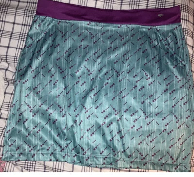 Saia curta elástica Golf America feminina aquática e roxa casual tamanho G - Imagem 1 de 4