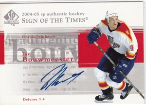 MINT! 2004-05 SP AUTHENTIC SIGN OF THE TIMES ST-JB JAY BOUWMEESTER AUTO ANTHERS