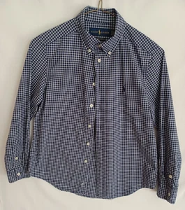 RALPH LAUREN Boys SZ6 Blue/White Check Button-Down Dress Shirt, Was $43.50 - Picture 1 of 3