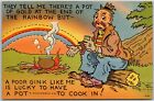 Man Cooking Camp "There's A Pot Of Gold At The End Of The Rainbow" Postcard