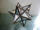 Vintage Mirrored Decorative Dodecahedron Polyhedron Star Ornament Brass Edges