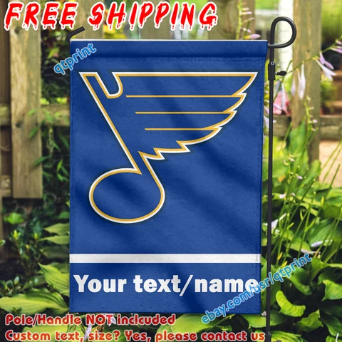 Custom Name Text St. Louis Blues Garden Flag Double Sided 12x 18" Fans Gift NHL Cover