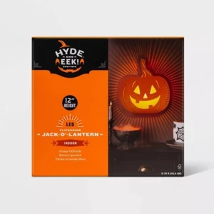 Jack o Lantern Pumpkin 12" LED Flickering Halloween Sign Indoor Hyde & Eek New - Picture 1 of 2