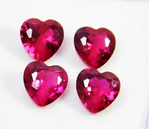 6 MM Certified Natural Mozambique Ruby Heart Cut 4 Ct Loose Gemstone 4 Pcs *