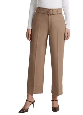 Club Monaco Women's Wool Blend Enamel Ring Pants Beige Cropped Retail $198 - Image 1 of 4