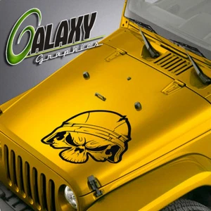 Calcomanía de capucha para Jeep Wrangler Tj Lj Jk Jku - pegatina de calavera y casco de soldado - Imagen 1 de 6