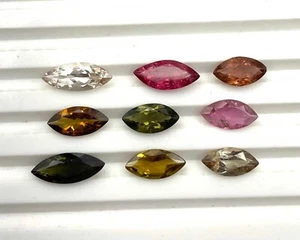 Natural Multi Tourmaline Marquise Cut Stone 6 Pcs 5.50*10.50-5.50*13.50 MM 6 CT - Picture 1 of 5