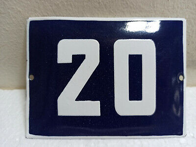 Vintage Enamel Sign Number 20 Blue House Door Street Plate Metal Porcelain Tin • 14.95$
