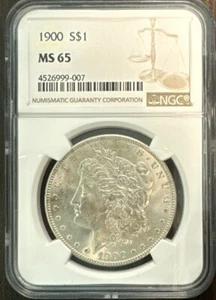 1900 SILVER MORGAN DOLLAR $1 NGC MS 65 - Picture 1 of 4