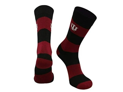 Indiana Hoosiers Game Day Striped Socks (Crimson/Black) | Size Large | New Cover
