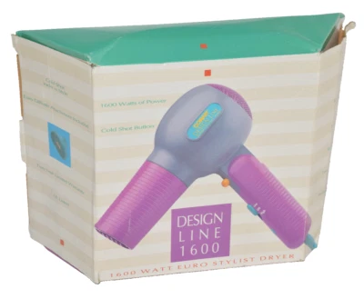 Secador de pelo plegable vintage Conair RD2 Design Line 1600 (púrpura) - NUEVO/CAJA ABIERTA Foto 1 de 4