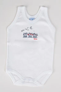Body de tirantes de BABIDU - blanco con gatitos (talla 6 meses) - - Imagen 1 de 4