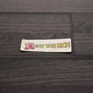 Kirby | Eat The Rich Kirby Aufkleber nur Aufkleber | Ideal für Flaschen, Laptops usw. - Bild 1 von 6