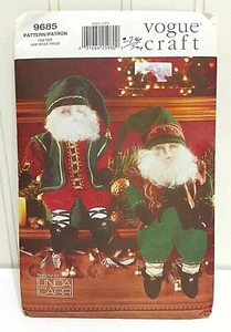 VOGUE CRAFT Pattern Vtg 97 #9685 Linda Carr Christmas Elves Santa Dolls +Clothes - Picture 1 of 12