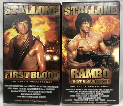 Rambo First Blood And First Blood Part II VHS Digitally Remastered Stallone - Image 1 of 3