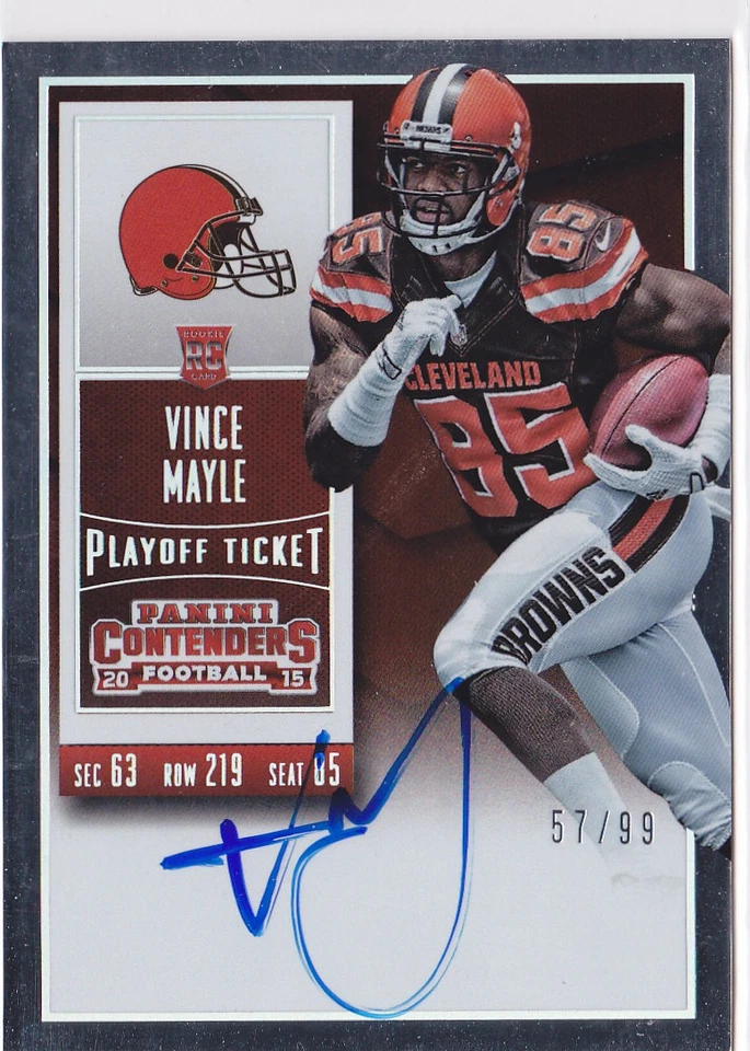 2015 Vince Mayle Contenders Playoff Ticket Variation Auto RC 57/99 #241 A3855 - Image 1 of 1