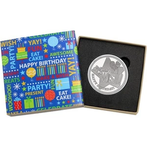2025 Make a Wish Happy Birthday 1oz .999 Silver Round by SilverTowne in Gift Box - Picture 1 of 8