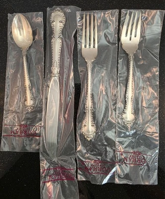 NEW - English Gadroon by Gorham Sterling Silver Dinner 4-pc Setting, New Sealed  - Image 1 of 4