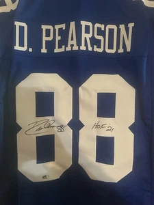 Drew Pearson Autographed Dallas Cowboys Jersey Schwartz COA Inscribed HOF 21 XL - Picture 1 of 10