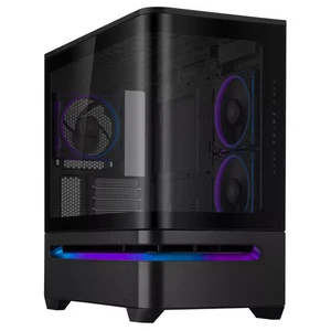 Asus Prime AP202 ARGB Black Gaming Case Curved Glass Panel Micro ATX 3x ARGB Fan - Picture 1 of 20