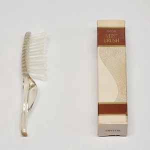 Vintage Avon Mini Hair Brush Crystal Clear 6" Purse Travel New Old In Box - Picture 1 of 7