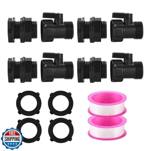 3/4'' Garden Hose Shut Off Valve 4 Pack， with 3/4 3/4 ''Bulkhead  - Picture 1 of 5